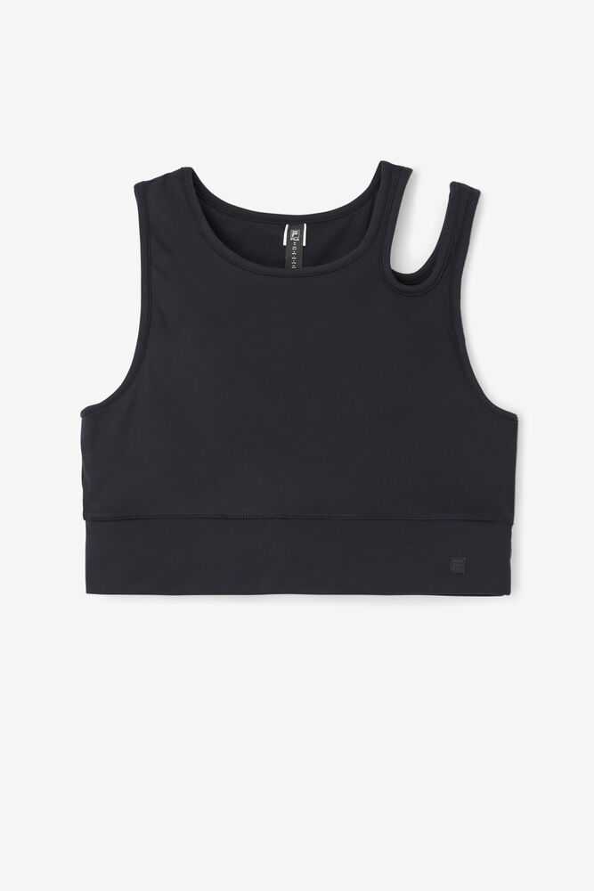 FILA Uplift Slice Crop Naisten Urheiluliivit Mustat | Suomi-564301